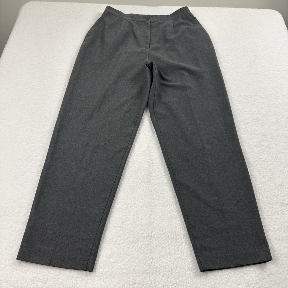 Orvis Pants Women's 16 Gray Straight Elastic Waist‎ High Rise Office Commute